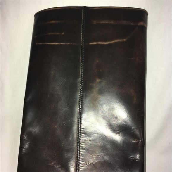 Vintage NINE WEST Brown Leather R-LOUISA Knee-High Flat Riding Style Boots 7M - Picture 6 of 11